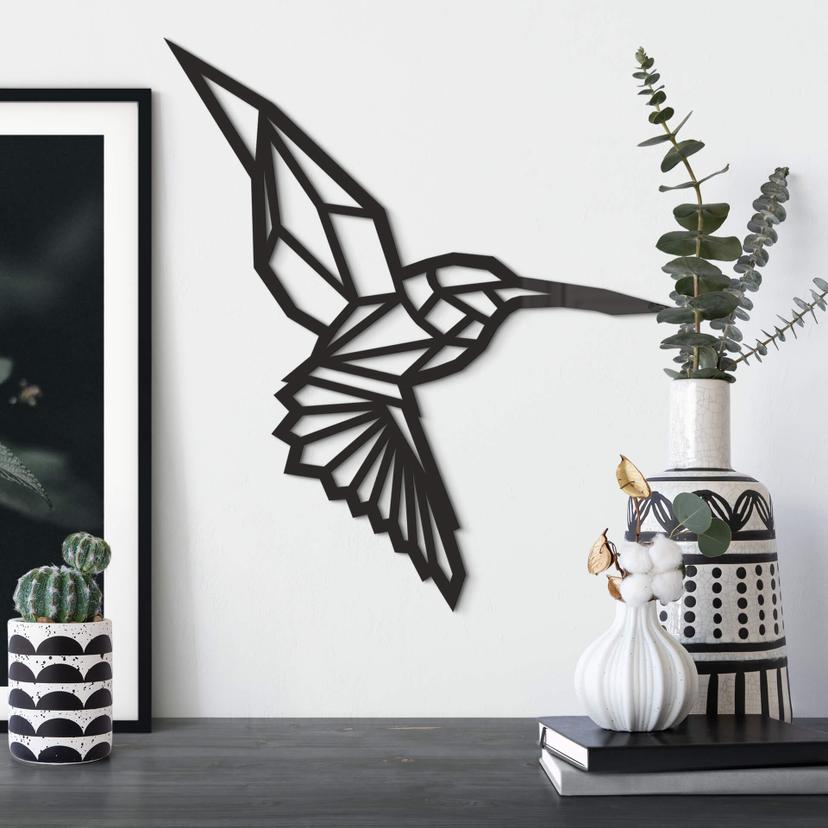 Decoración acrílica Origami colibrí