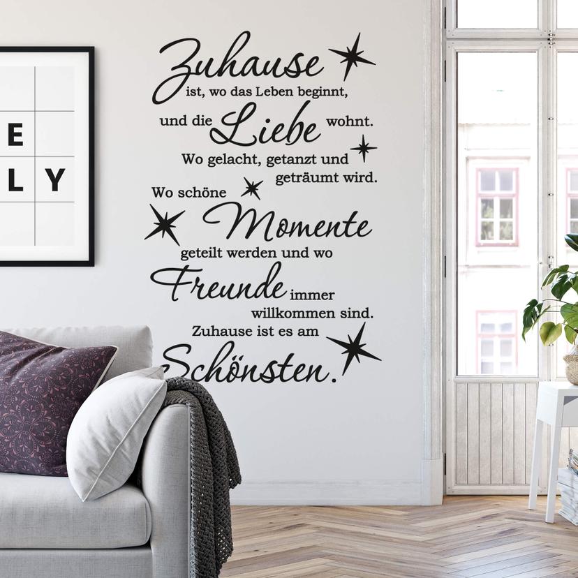 Wandtattoo -  Zuhause ist wo das Leben beginnt