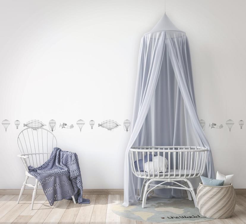 Carta da parati per bambini, tessuto non tessuto Pareti per bambini bianco, nero