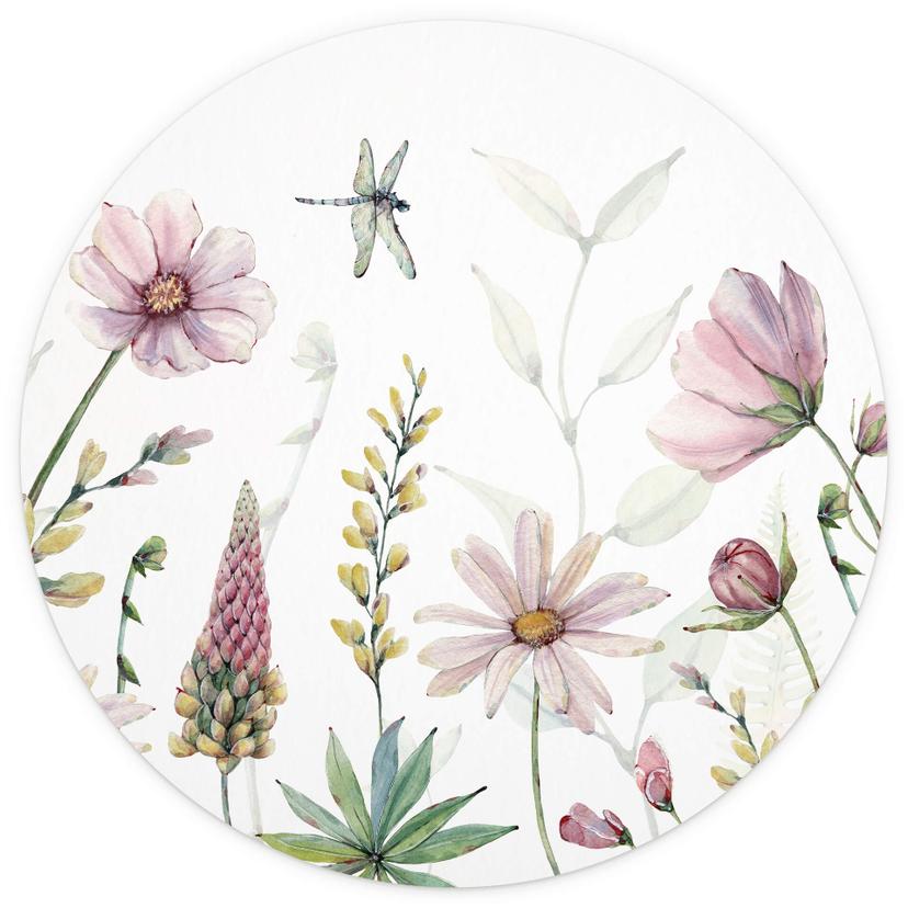 Sir Edward - Förtrollande blommor - Rund fototapet - non-woven tapet/självhäftande non-woven tapet