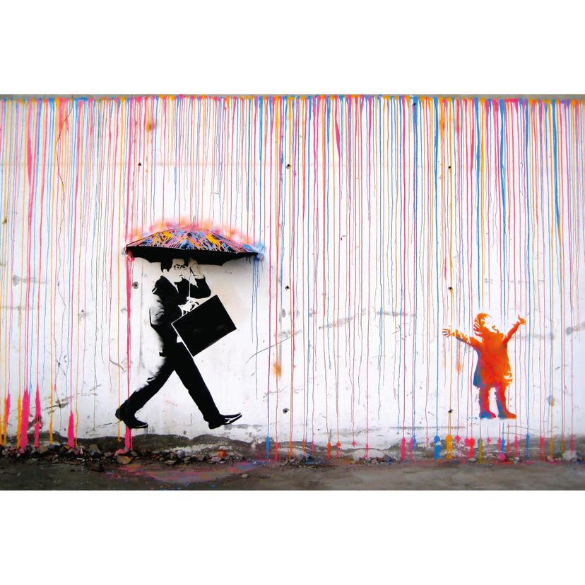 Fotomurale Banksy - Pioggia colorata