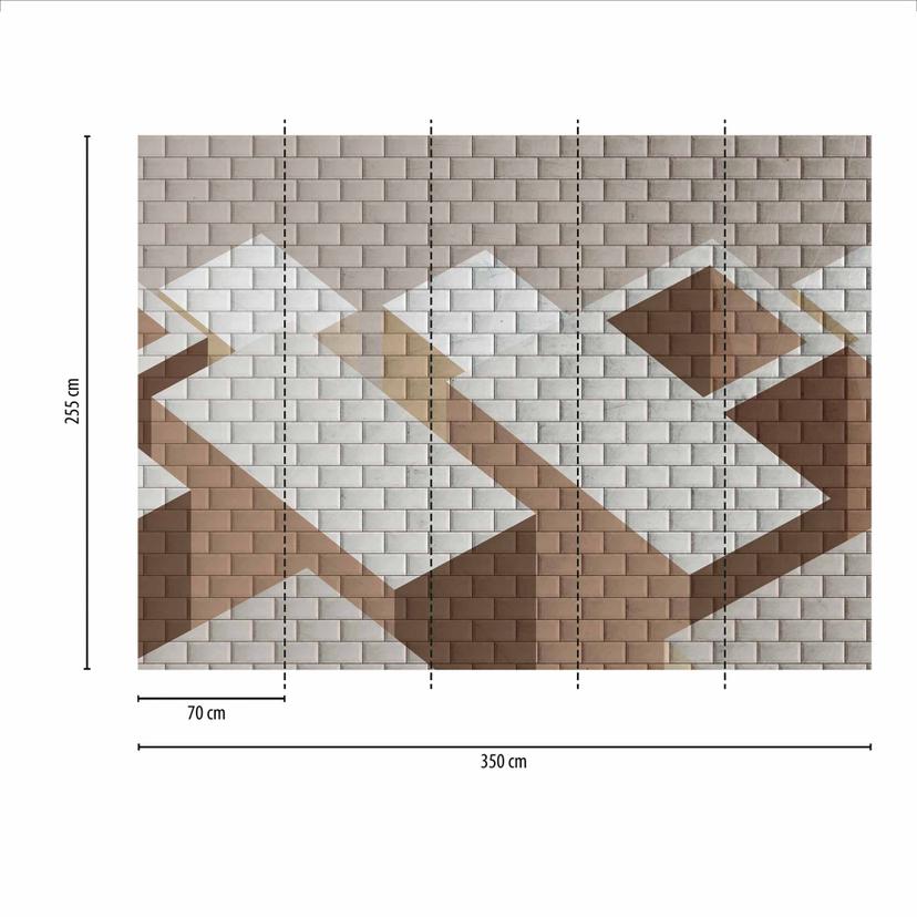 GraphicTiles2 geométrico gris beige - Papel pintado no tejido Designwalls 2 - 2,55 x 3,5 m
