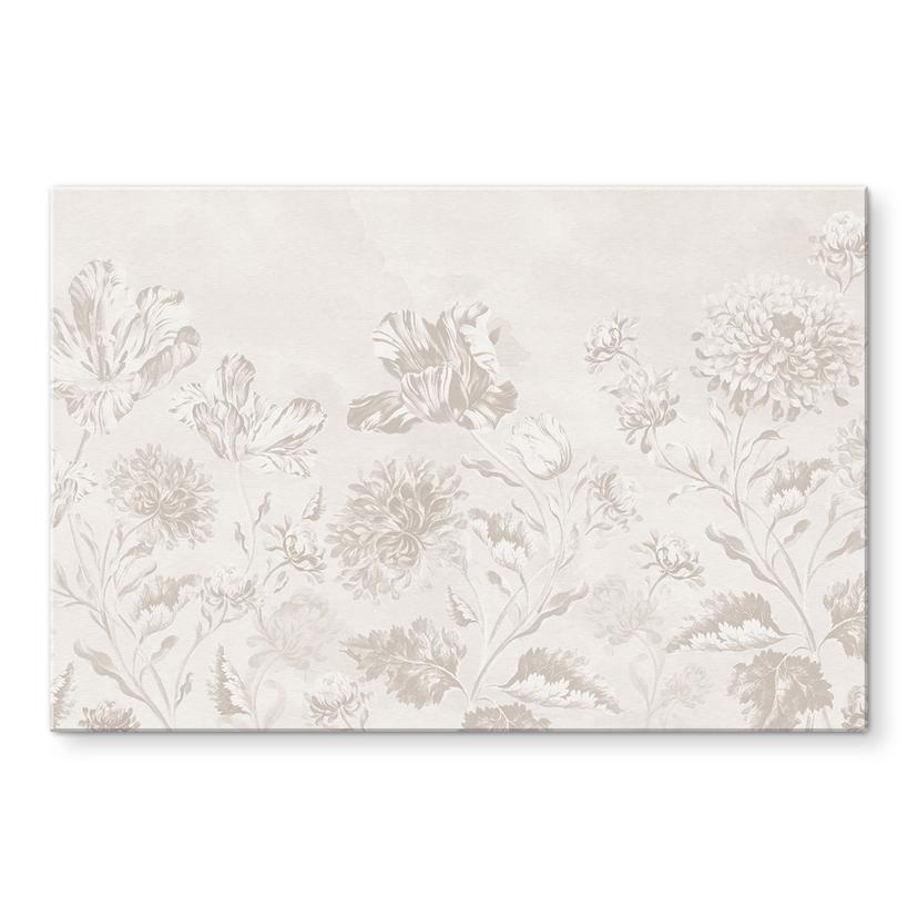 Billede af vilde blomster i kridtlook Greige - Bloomery Decor – print på aluminium (Alu-Dibond)