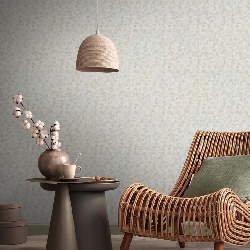 Papel pintado flores estilo sueco moderno - papel pintado floral vintage escandinavo papel pintado no tejido beige