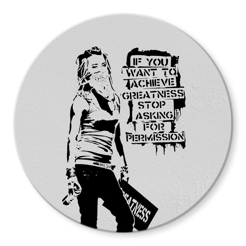 Tableau sur verre Banksy - Atteindre la grandeur