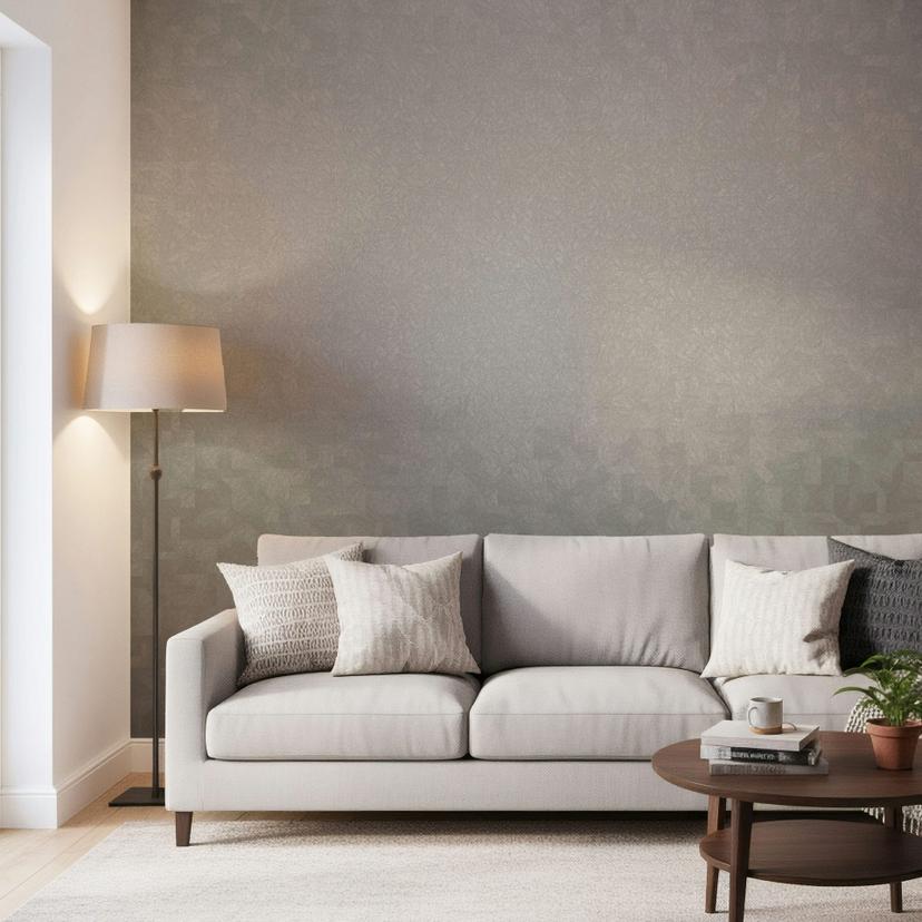 Papel pintado no tejido textura gráfica geométrica mate en gris