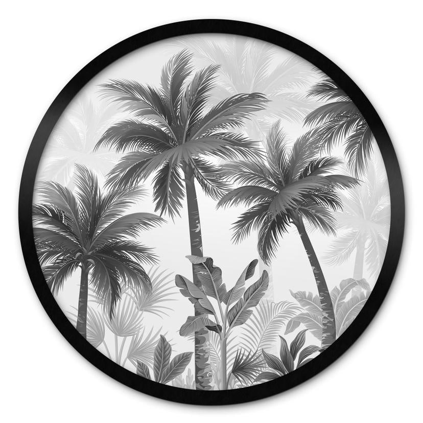 Póster Paisaje exótico de palmeras - Redondo