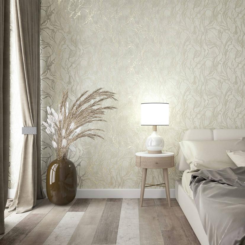 non-woven tapet beige grafik til stue soveværelse tapet marburg