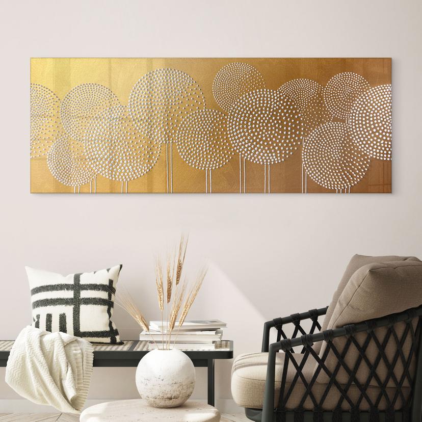 Tableau sur verre acrylique Fleurs de perles blanches - Grande