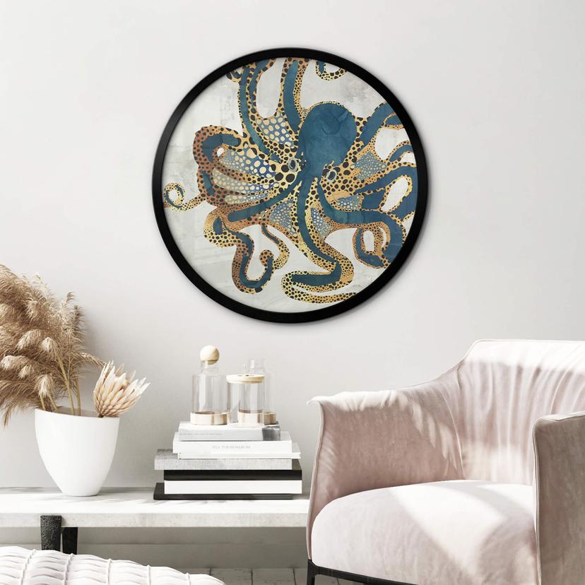 Poster SpaceFrog Designs - Gyllene bläckfisk - Rund