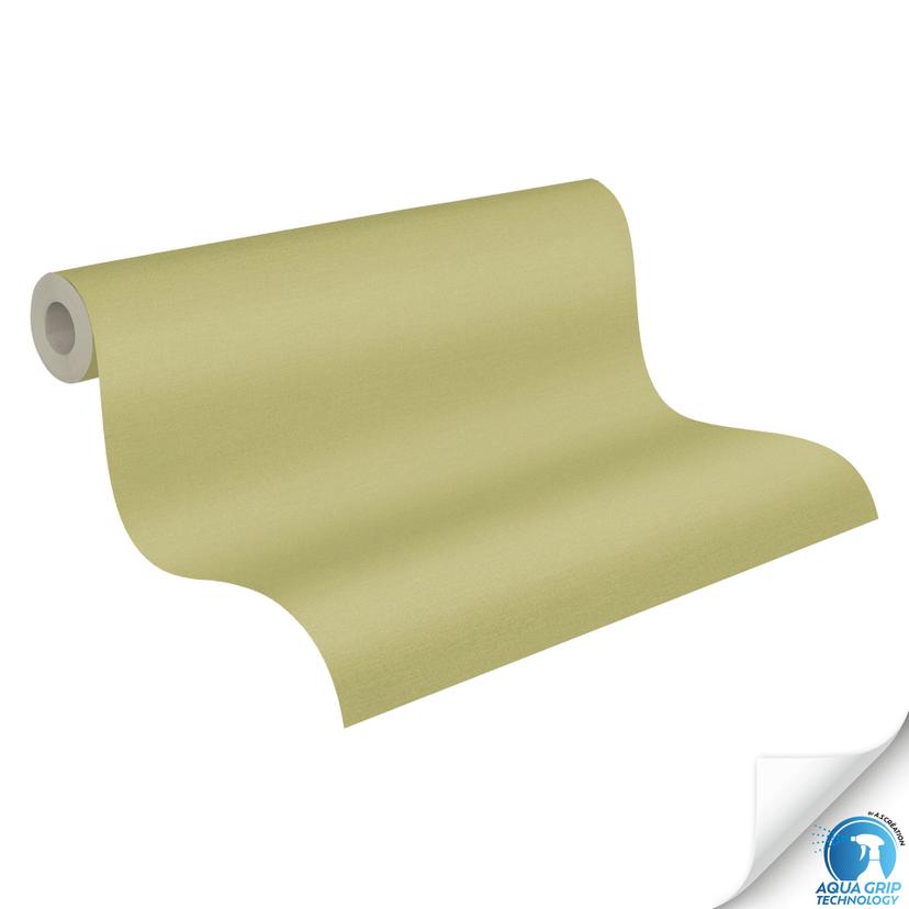 Papel pintado unicolor con textura textil verde lima - Papel pintado no tejido unicolor - empapelado