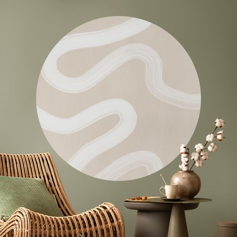 Wallsticker One Line Art - Blid strøm - Ristova - Rund