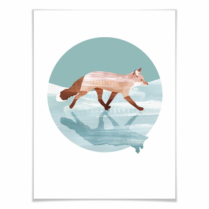 Póster Goed Blauw - Zorro en la nieve