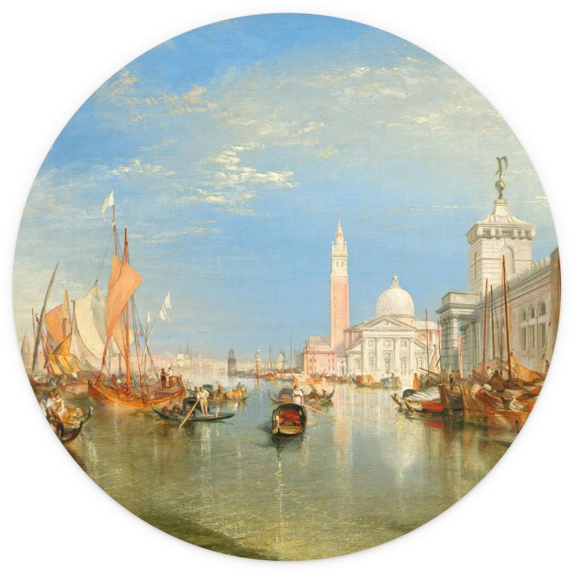 Fotomurale Turner - Venezia, Dogana e S. Giorgio Maggiore - Rotondo - carta da parati in tessuto non