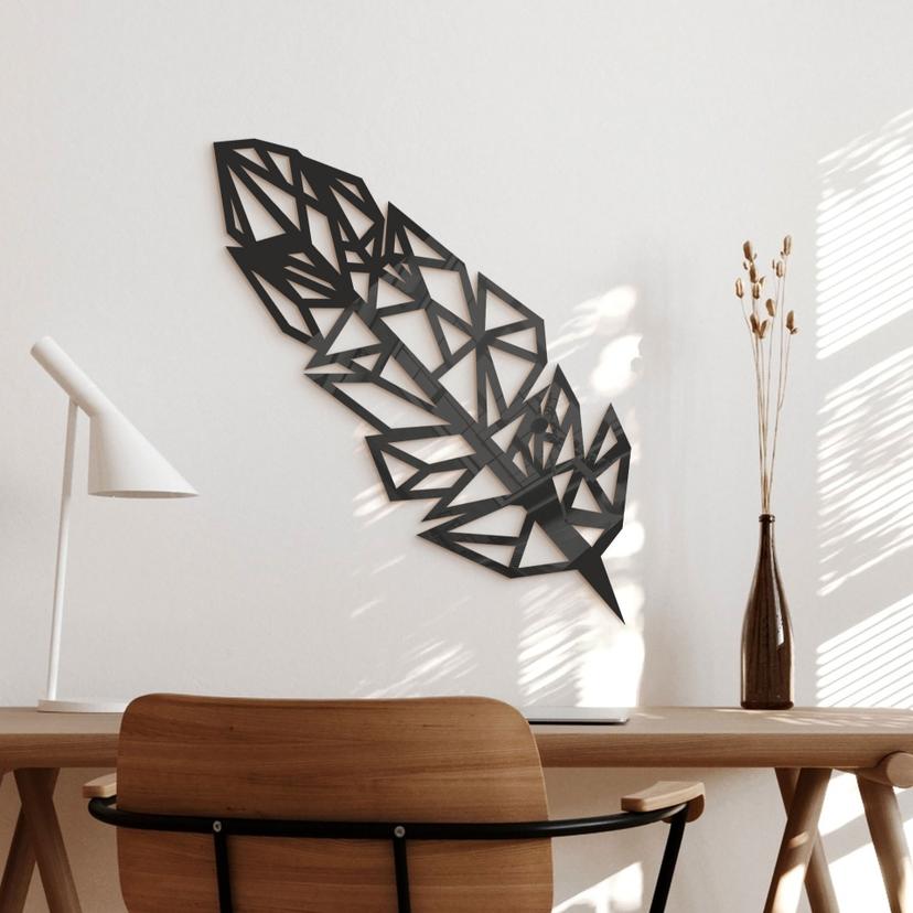 Decoración acrílica Pluma de origami
