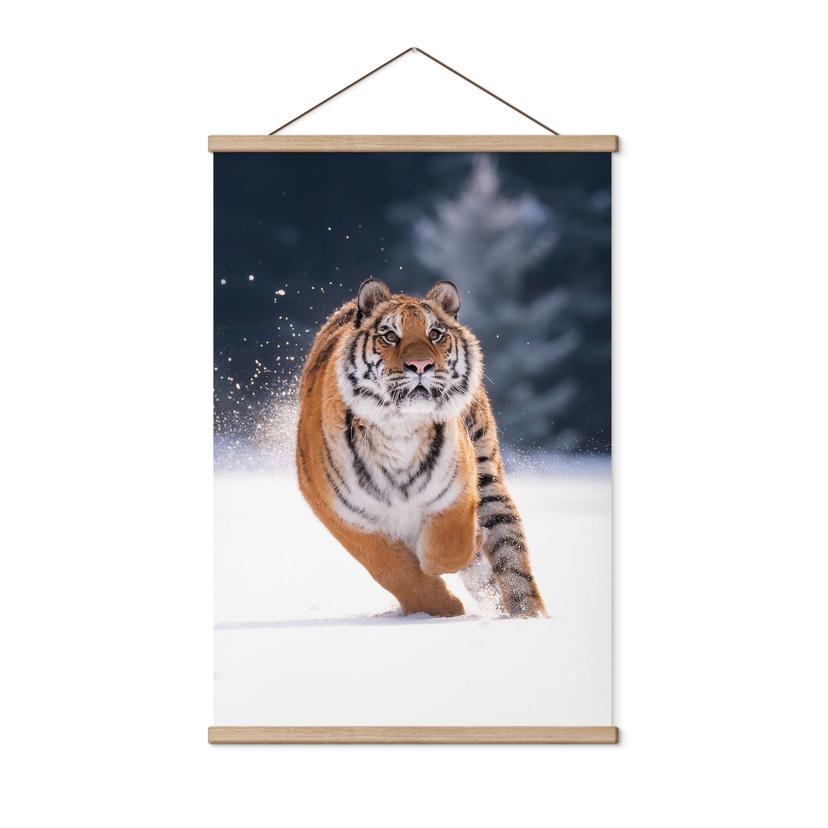 Tekstil plakat Sibirisk tiger i sneen - van Duijn