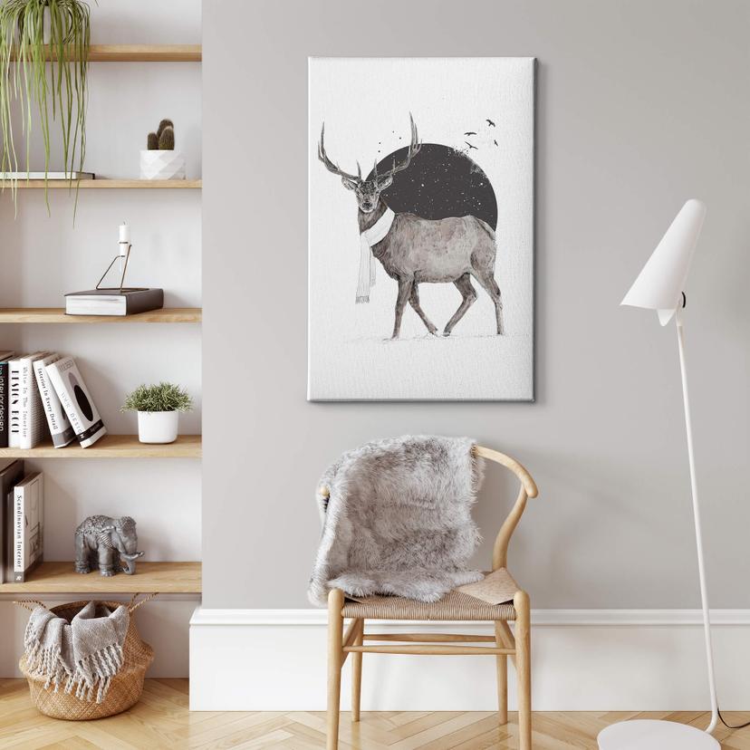 Tableau sur toile Solti - Cerf en hiver