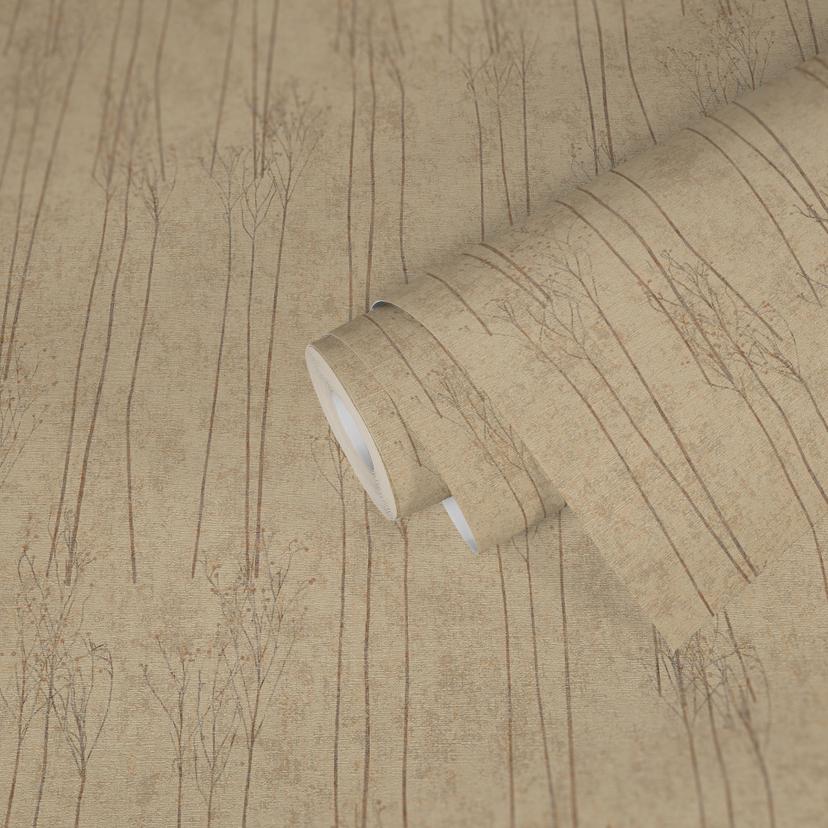 Papel pintado floral A.S. Création #Papel pintado no tejido Hygge amarillo, beige