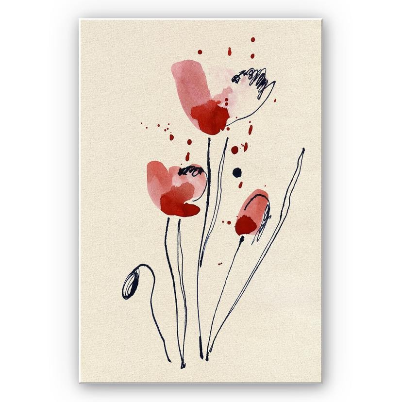 Tableau Forex - Fleur de pavot illustrée
