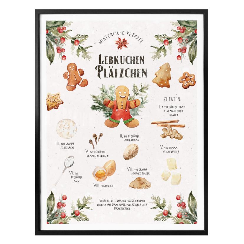 Poster receta de galletas de jengibre