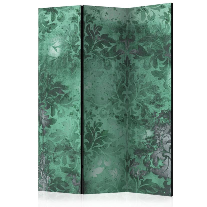 Paravent Séparation de pièce - Mémoire vert émeraude, 3 pièces