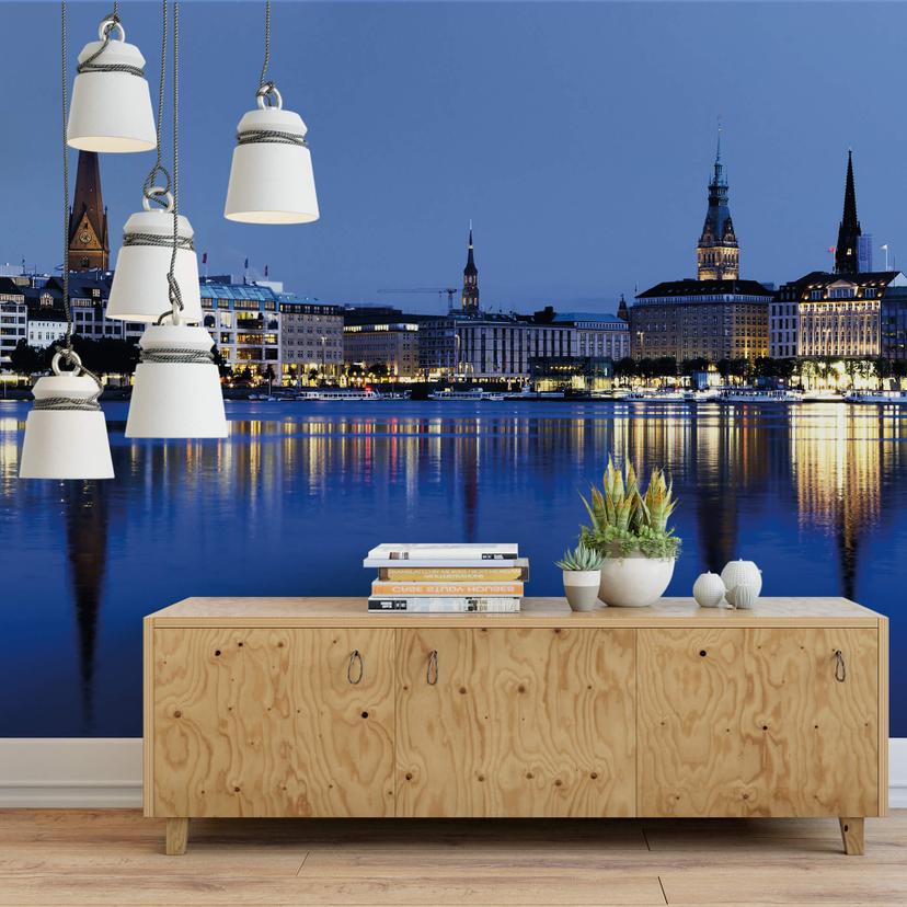 Papier peint photo - Jungfernstieg d'Hambourg