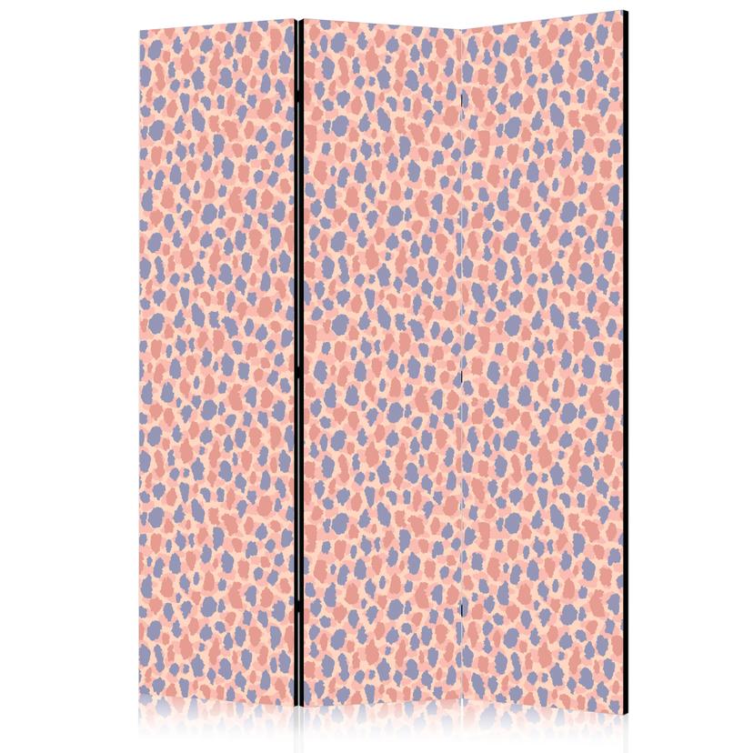 Paravent, Raumteiler freistehend, Trennwand - Giraffe Pattern - Colorful Animal Pattern in Blue-Pink