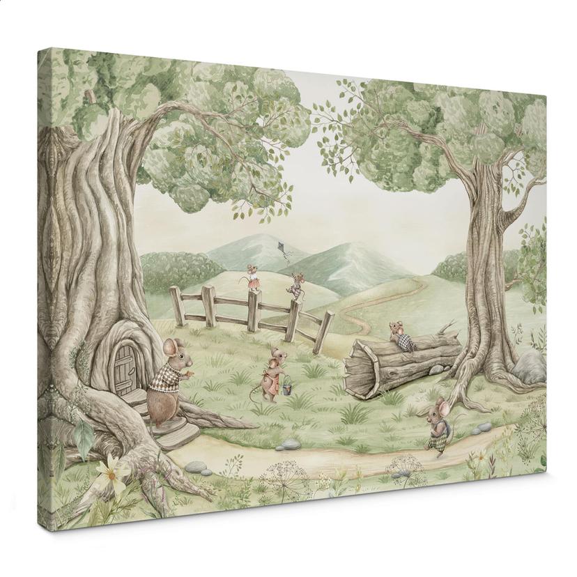 Canvas Musefamilie i skoven - Kikki Belle