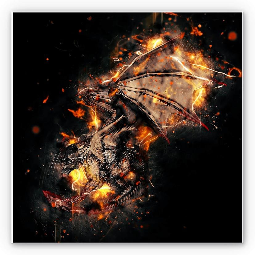 Wandbild Fireflight - quadratisch