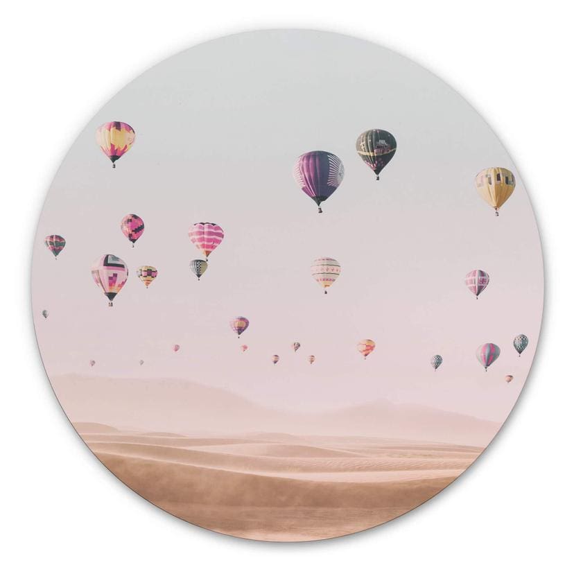 Tableau sur alu-Dibond rond Sisi & Seb - montgolfière