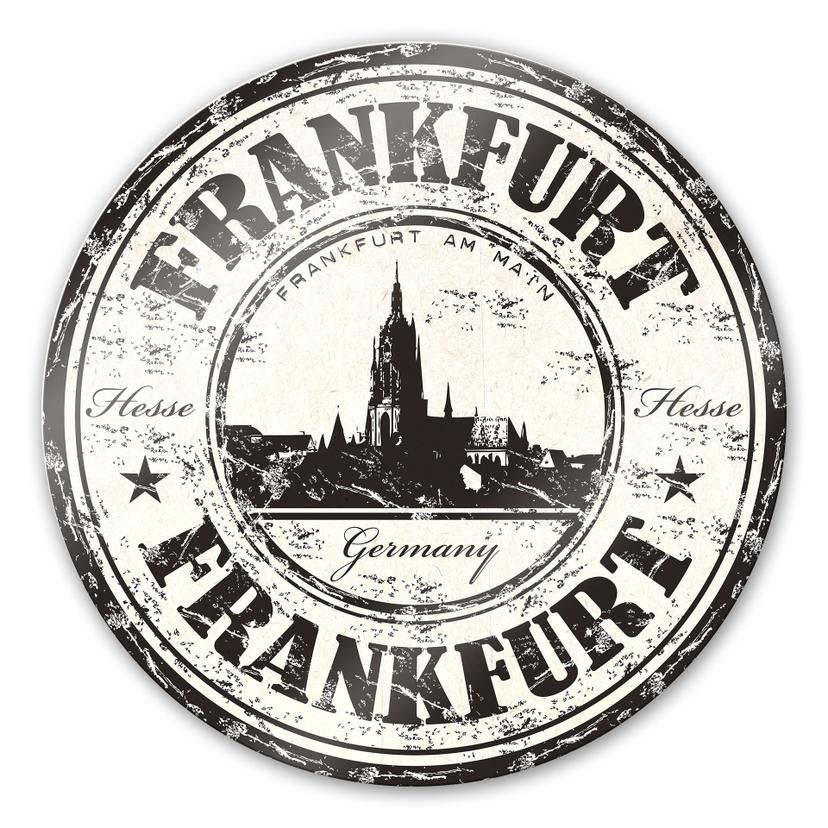 Stampa su vetro Timbro postale di Francoforte - tondo
