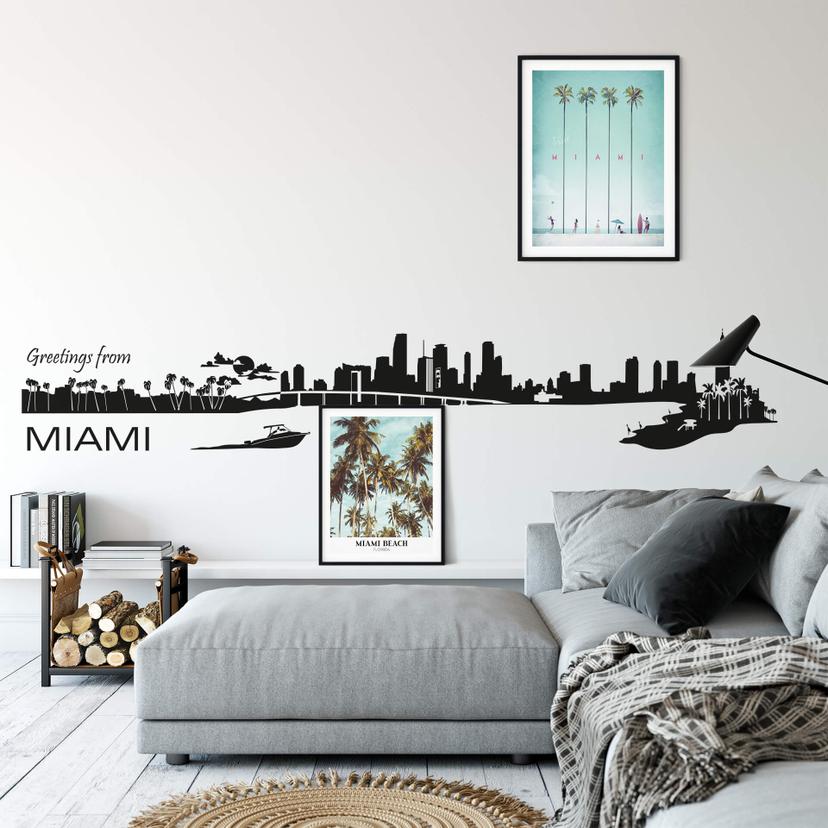 Sticker mural - Miami Skyline