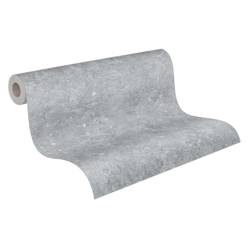 Carta da parati geometrica in grigio freddo - carta da parati in pile testurizzata - accenti murali