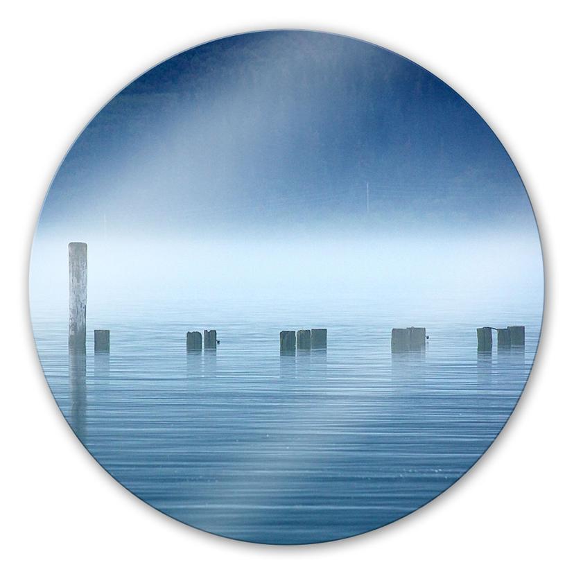 Glasbillede - Misty bank - Rund