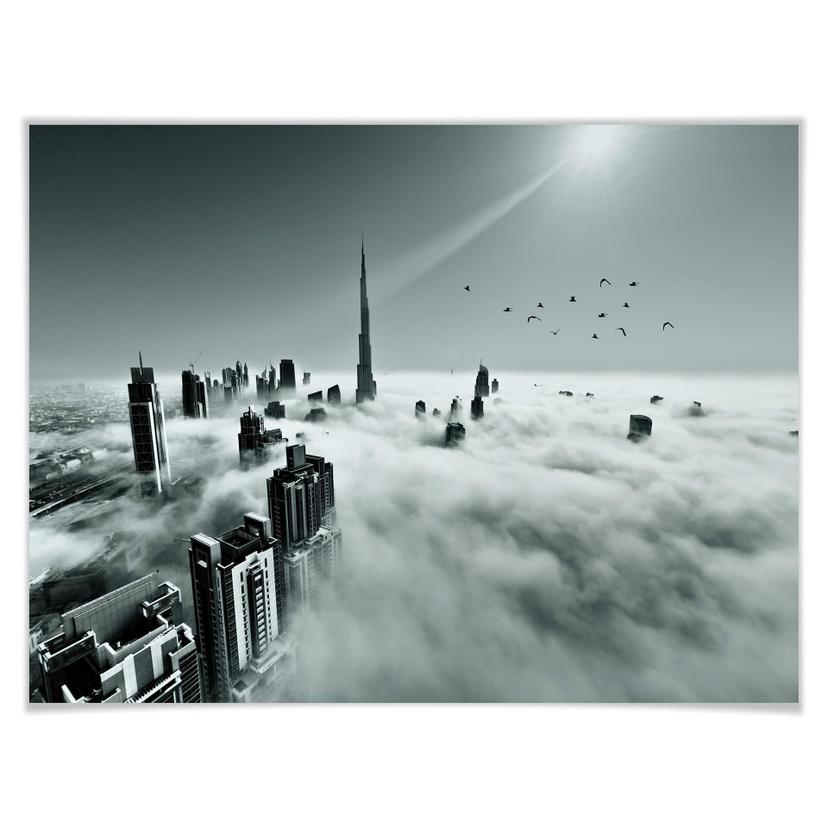 Poster Naufal - Ville dans les nuages