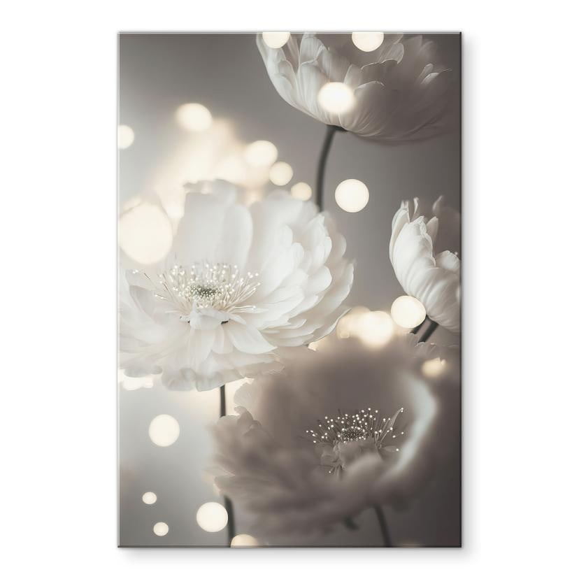 Akrylbillede Hvide blomster i et hav af lys - Treechild