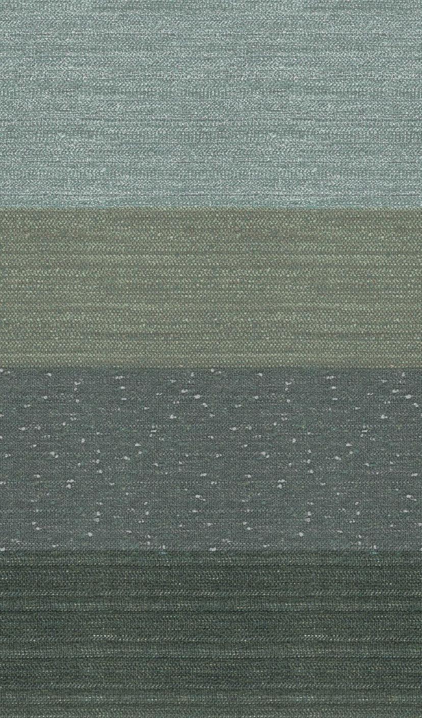 Papier peint motif textile rayures vertes et grises à texture fine 2,7 x 1,59 m