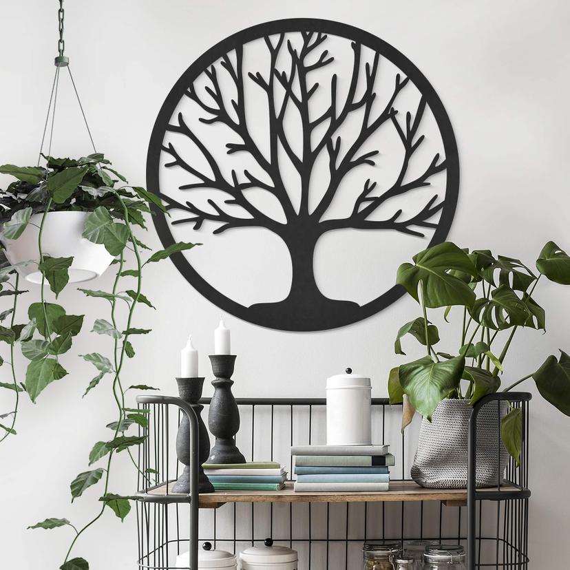 MDF - Decoración en madera árbol de la vida - Redondo