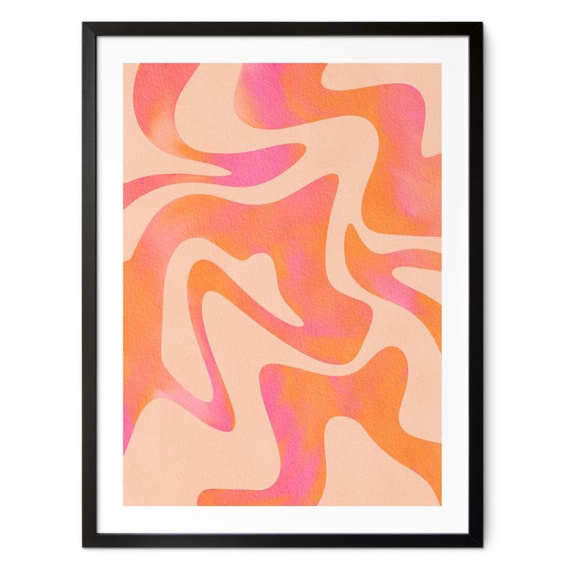 Poster Onde astratte color pesca - Bloom