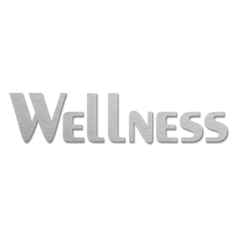 Bokstäver i aluminium Dibond - Silvereffekt - Wellness