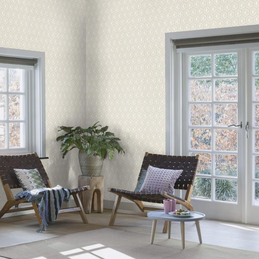 Papier peint intissé Rasch, papier peint à motifs Sophia blanc crème