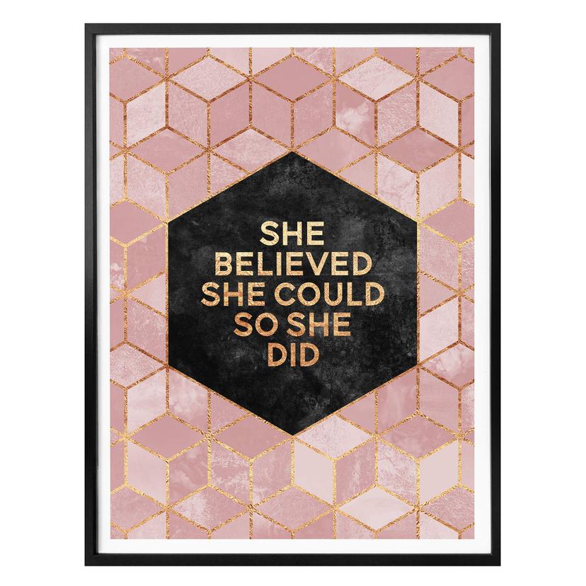 Plakat - Frederiksson - She Believed - Rosa