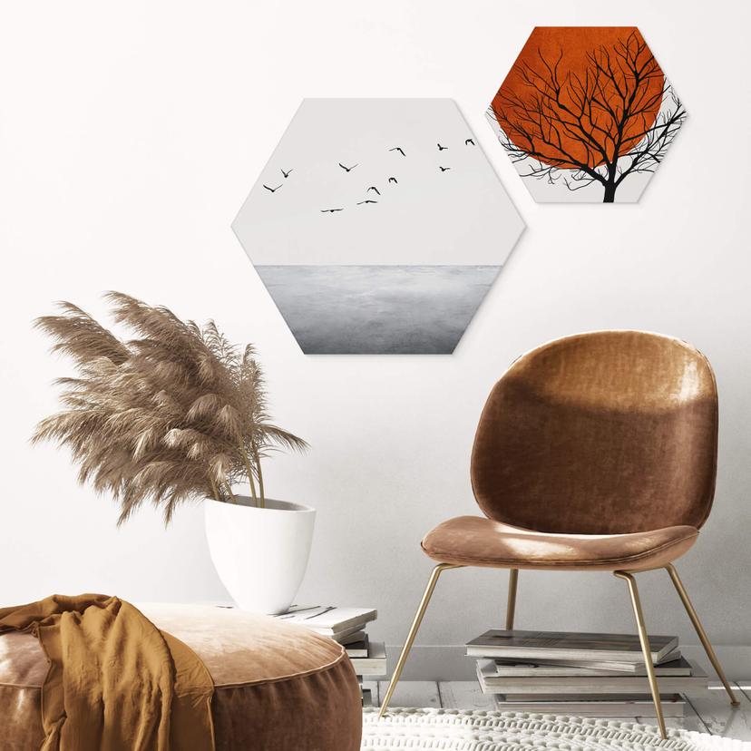 Hexagon Dibond Kubistika - Open Lake