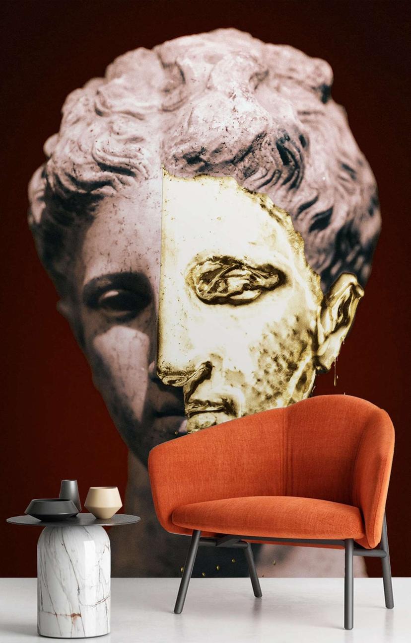 Fototapete, Gesicht Gold