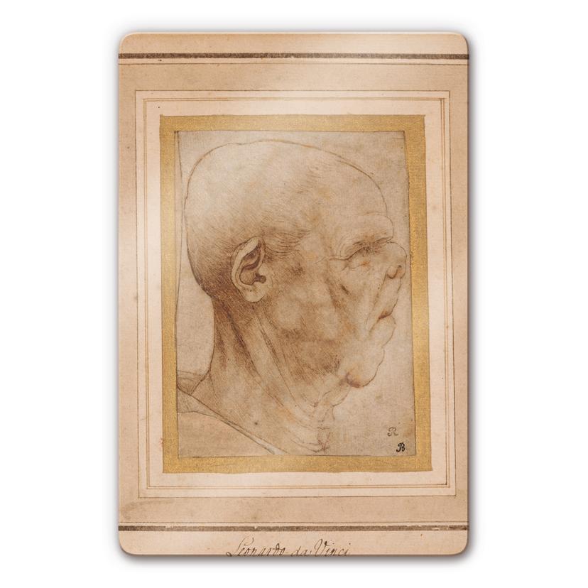 Glasbillede - Da Vinci - Head of an Old man