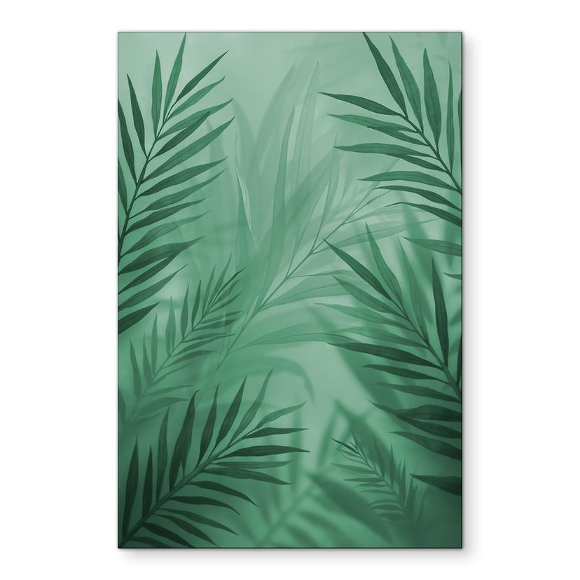 Tableaux Feuilles de palmier vertes - Alu-Dibond
