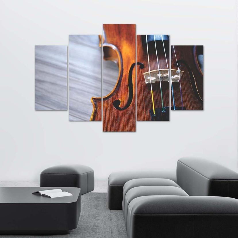 Stampa su tela 5 parti, musica per violino