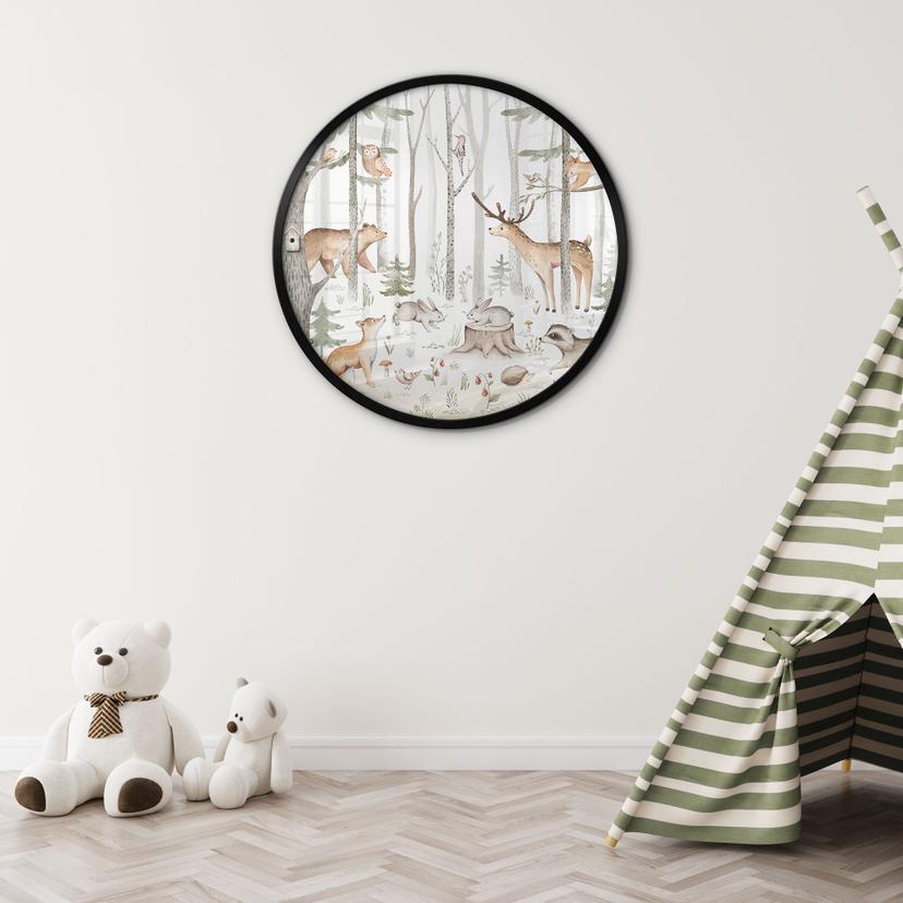 Poster con animali della foresta - Kvilis - Rotondo