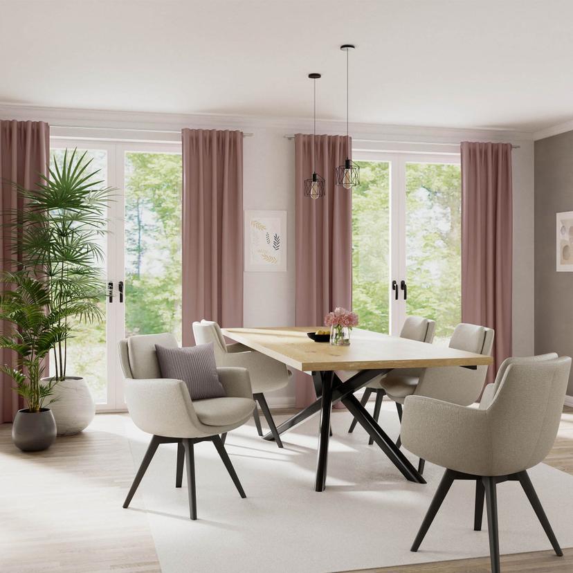 Homing Samtvorhang mit verdeckten Schlaufen Velia rose -  2,45 x 1,4 m