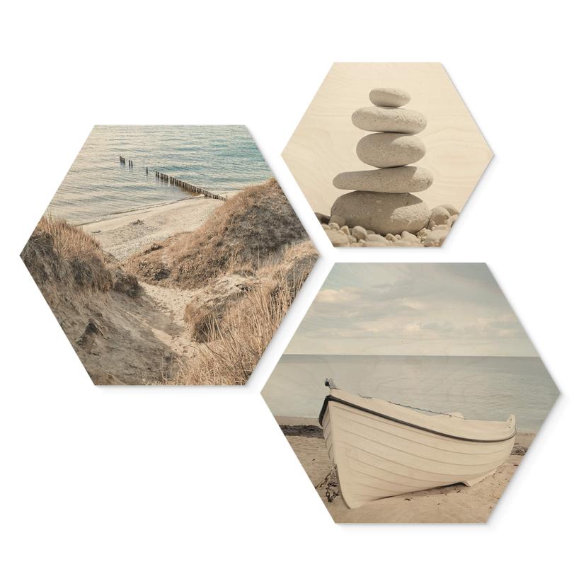 Esagono in legno Set di accessori per la costa (3 pezzi)